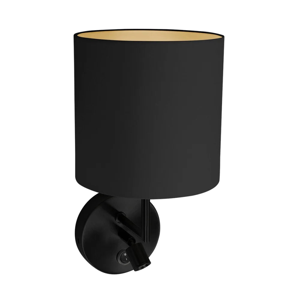 Lampe applique murale acier & noire - Noor