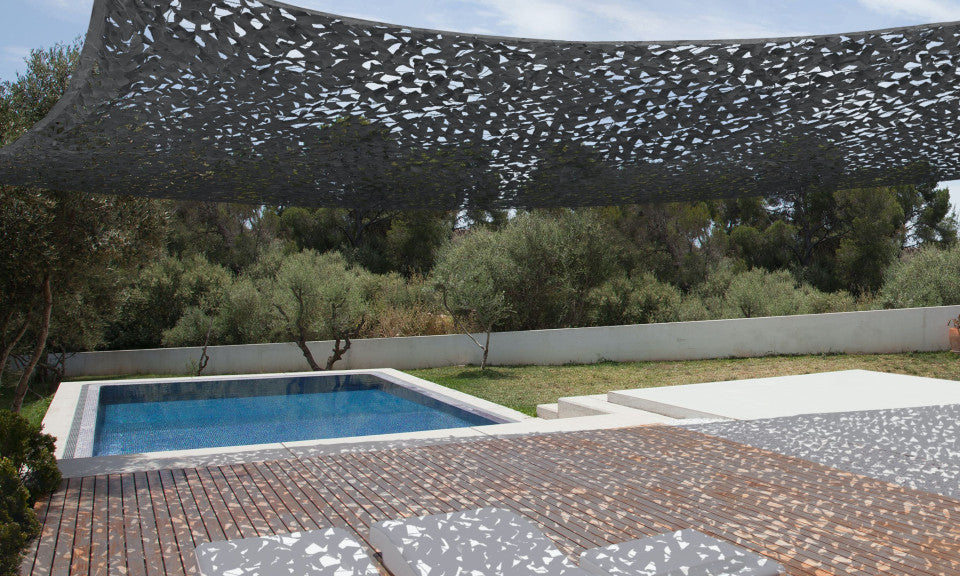 Ombrière rectangulaire grise 5x5m