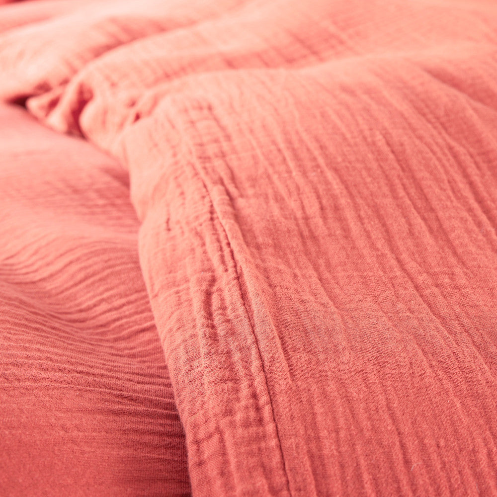 Pack 3 Pièces Housse de couette 140 x 200 cm- Gaze de Coton - Blush