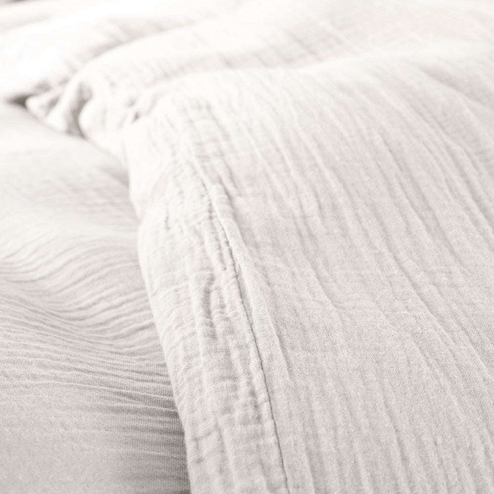 Pack 4 Pièces Housse de couette Gaze de Coton 260 x 240 cm - Neige