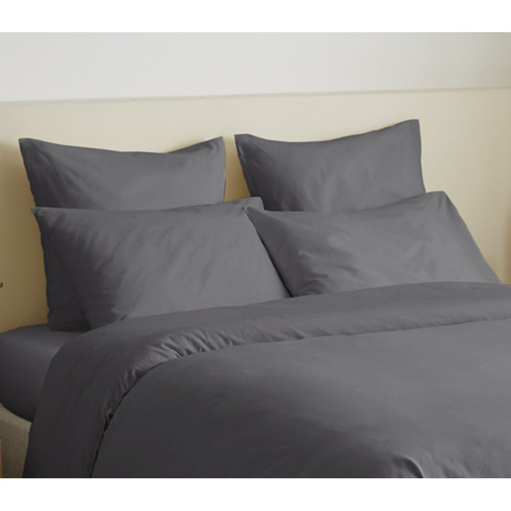 Pack Complet Housse de couette Unicolore 220 x 240 cm - Drap housse 160 x 200 cm - 100% Coton 57 Fils