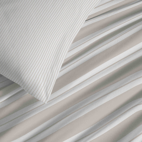 Pack Complet Housse de couette  Imprimé 140 x 200 cm - Drap housse 90 x 190 cm - 100% coton / 57 fils/cm² - FLORENCE NATUREL