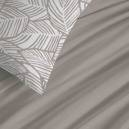Pack Complet Housse de couette Imprimé 220 x 240 cm - Drap housse 140 x 190 cm - 100% coton / 57 fils/cm²- FIRA NATUREL