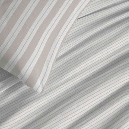 Pack Complet Housse de couette Imprimé 220 x 240 cm - Drap housse 140 x 190 cm - 100% coton / 57 fils/cm²- FLORENCE NATURE