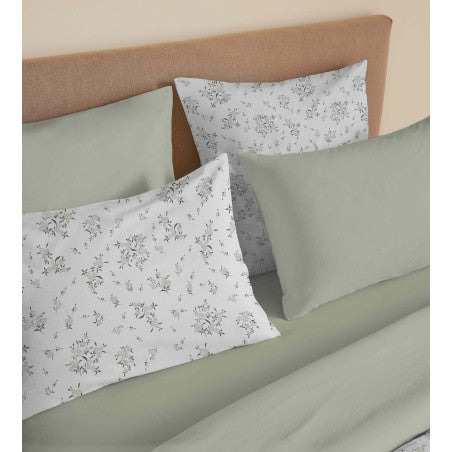 Pack Complet Housse de couette Imprimé 220 x 240 cm - Drap housse 140 x 190 cm - 100% coton / 57 fils/cm²- LOUISE ROMARIN