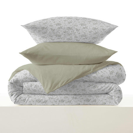 Pack Complet Housse de couette Imprimé 240 x 260 cm - Drap housse 180 x 200 cm King Size - 100% coton / 57 fils/cm²- LOUISE ROMARIN