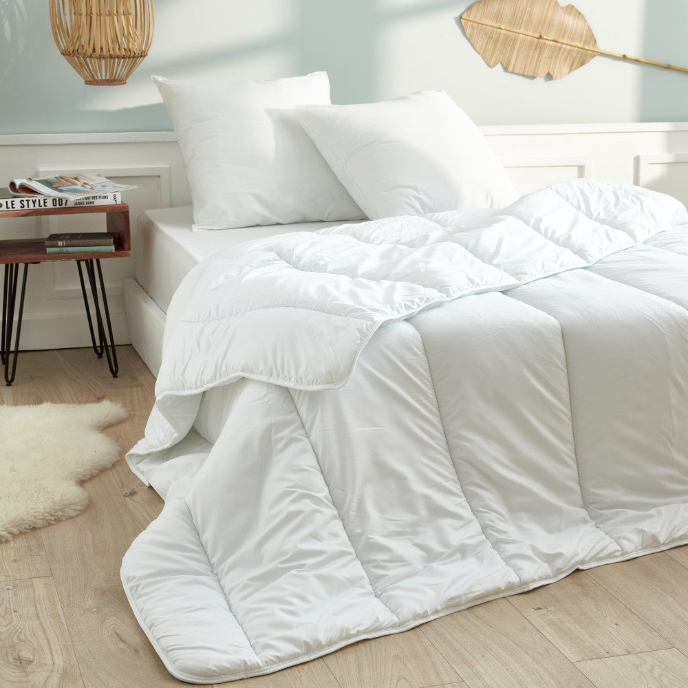 Pack 3 pièces Couette 260 x 240 cm + 2 Oreillers 60 x 60 Gamme  "Douceur" - Traité Anti Acarien Soft & Care