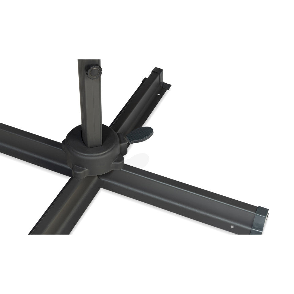 Parasol 360° carré crème 3m avec housse de rangement