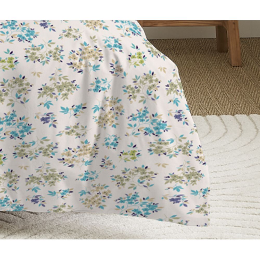 Pack 3 Pièces Housse de couette réversible 140 x 200 cm - 2 Pièces 100% Coton - Tanya cyan