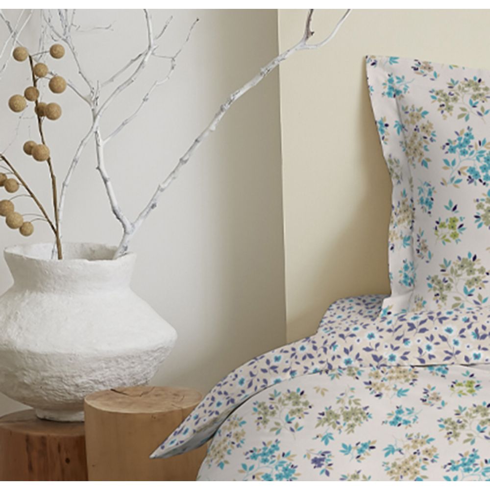 Pack 3 Pièces Housse de couette réversible 140 x 200 cm - 2 Pièces 100% Coton - Tanya cyan