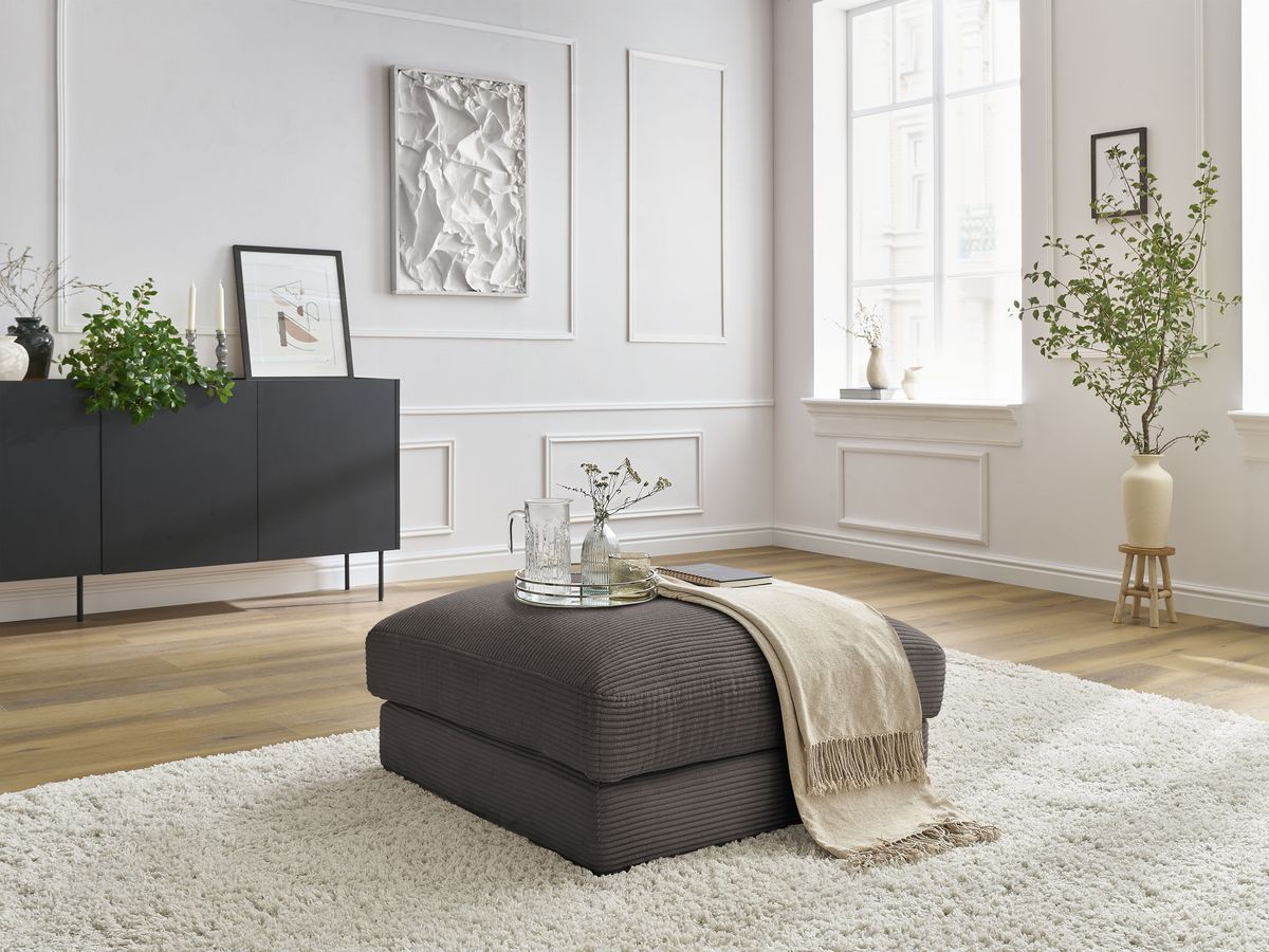 Pouf LEONARD velours côtelé
