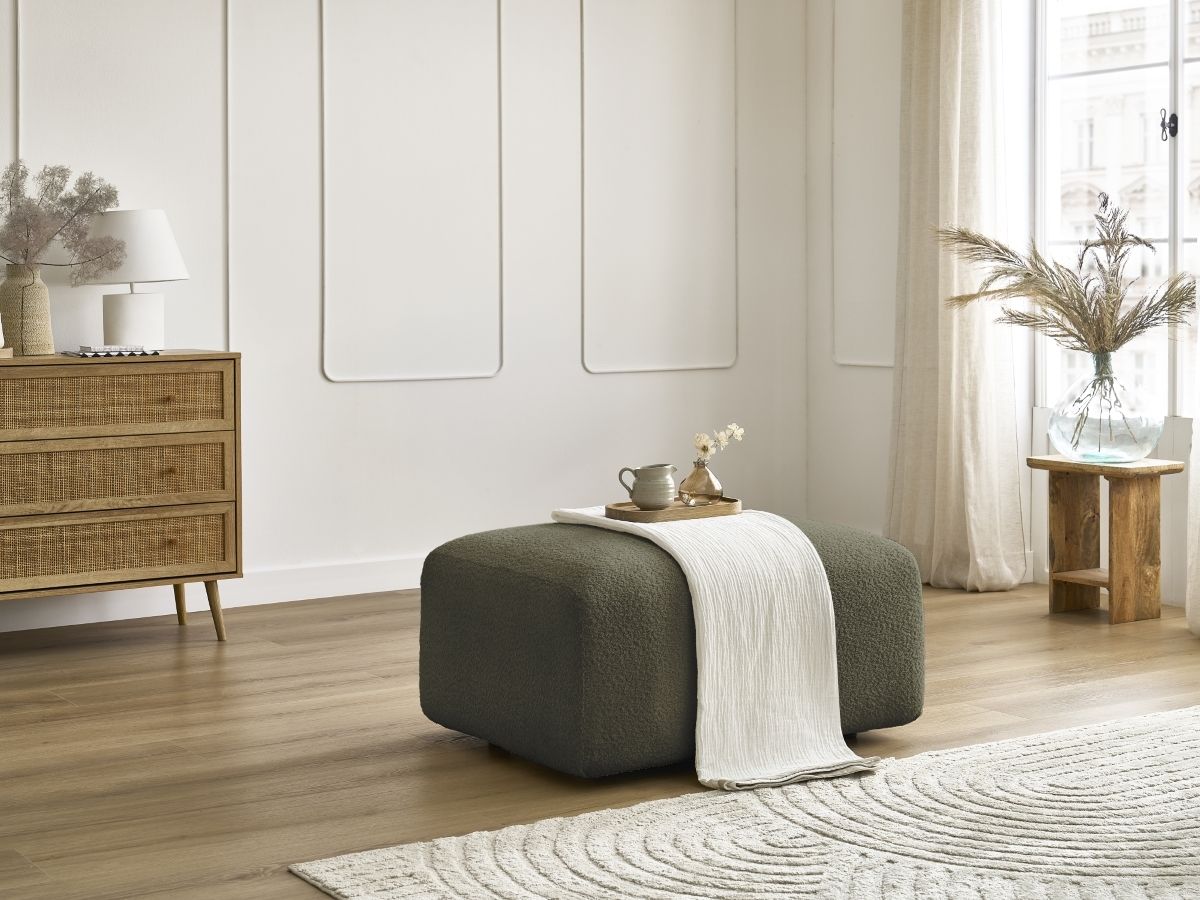 Pouf TINA tissu bouclette