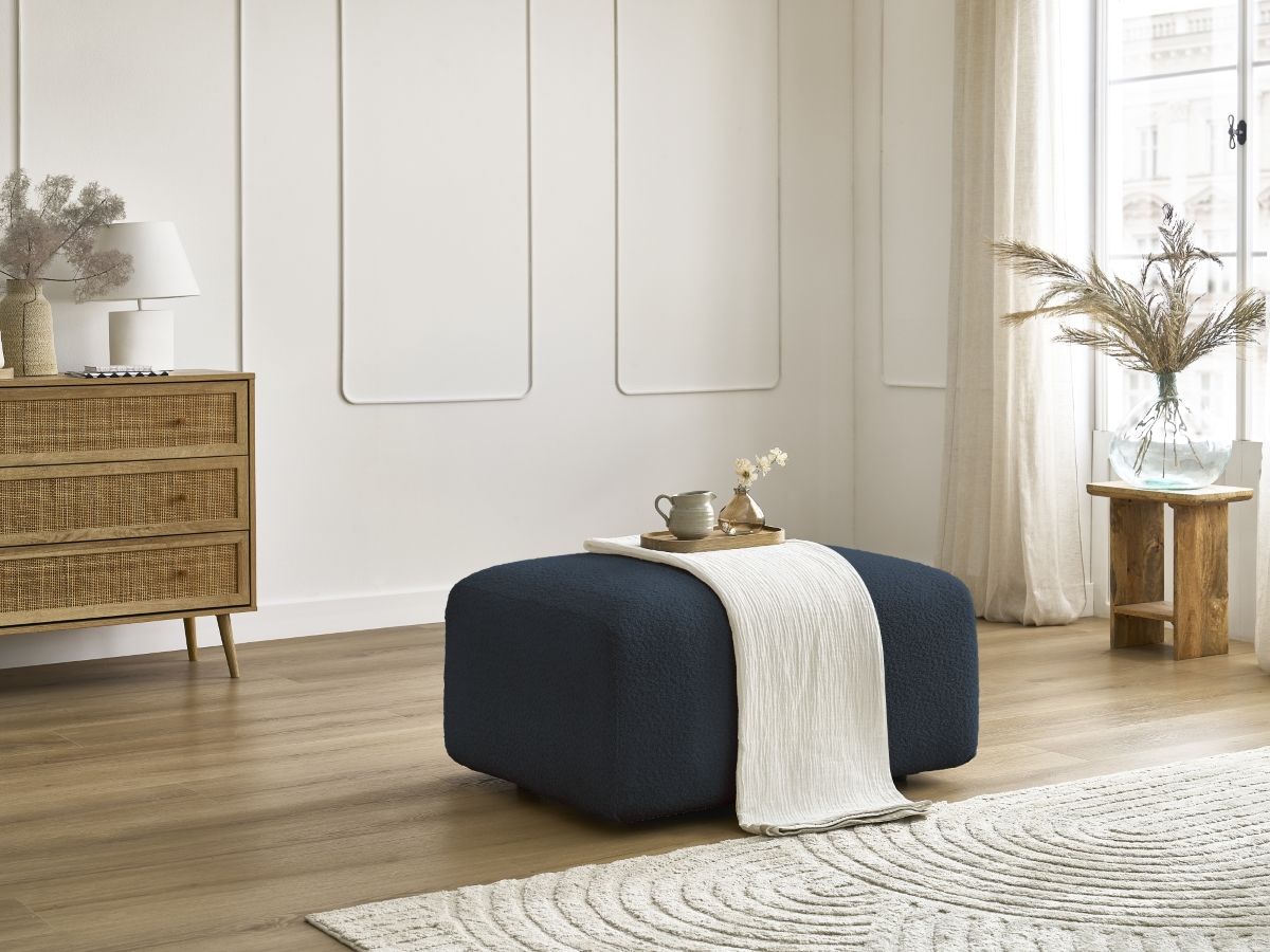 Pouf TINA tissu bouclette