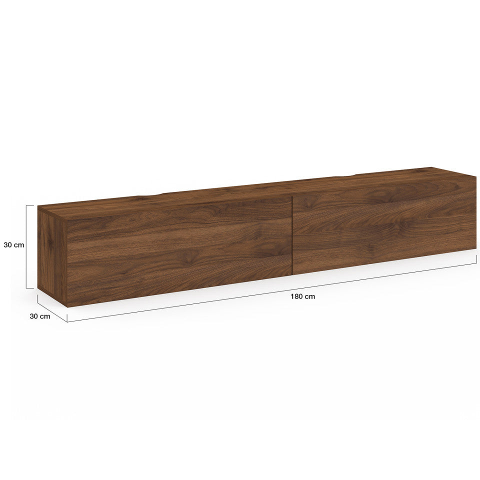 Meuble TV suspendu Michigan effet noyer 180cm