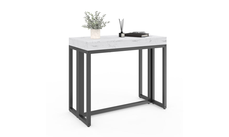 Table repas console extensible Glam effet marbre 235cm