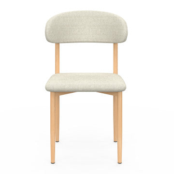 Chaises Callisto en tissu beige et pieds métal - lot de 6