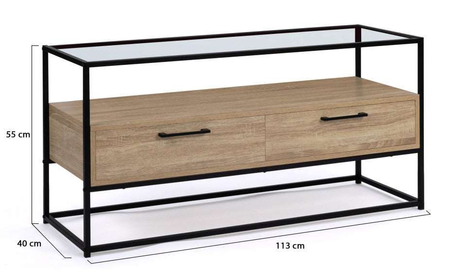 Meuble TV Siena 2 tiroirs L113cm