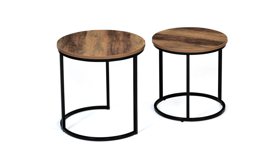 Tables basses rondes gigognes Elize - lot de 3