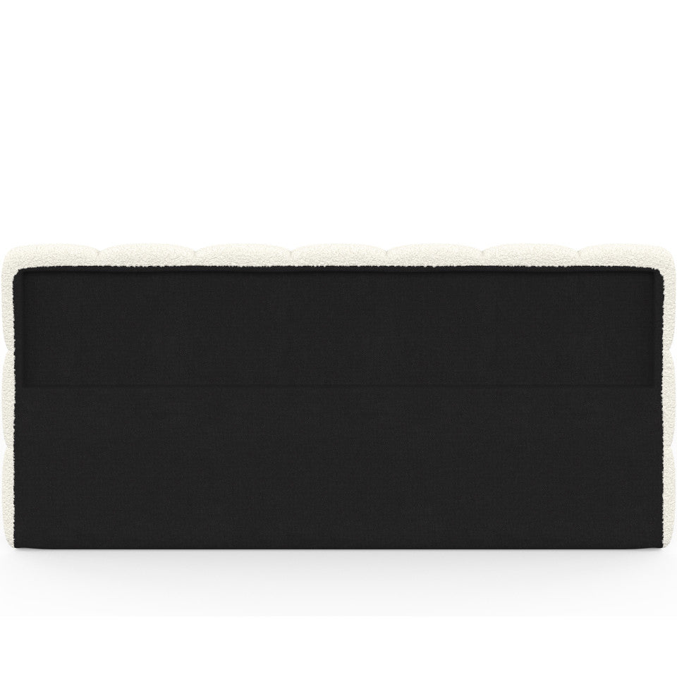 Lit coffre Bubble 180x200cm bouclette blanche