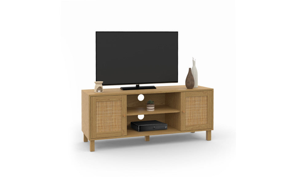 Meuble TV en cannage Erin 2 portes L115cm