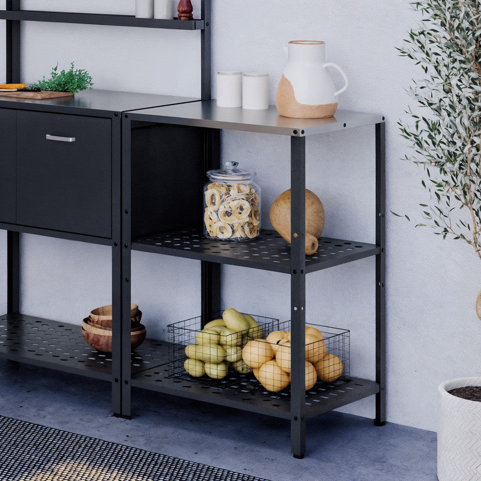 Meuble cuisine extérieure Alméria gris 2 étagères