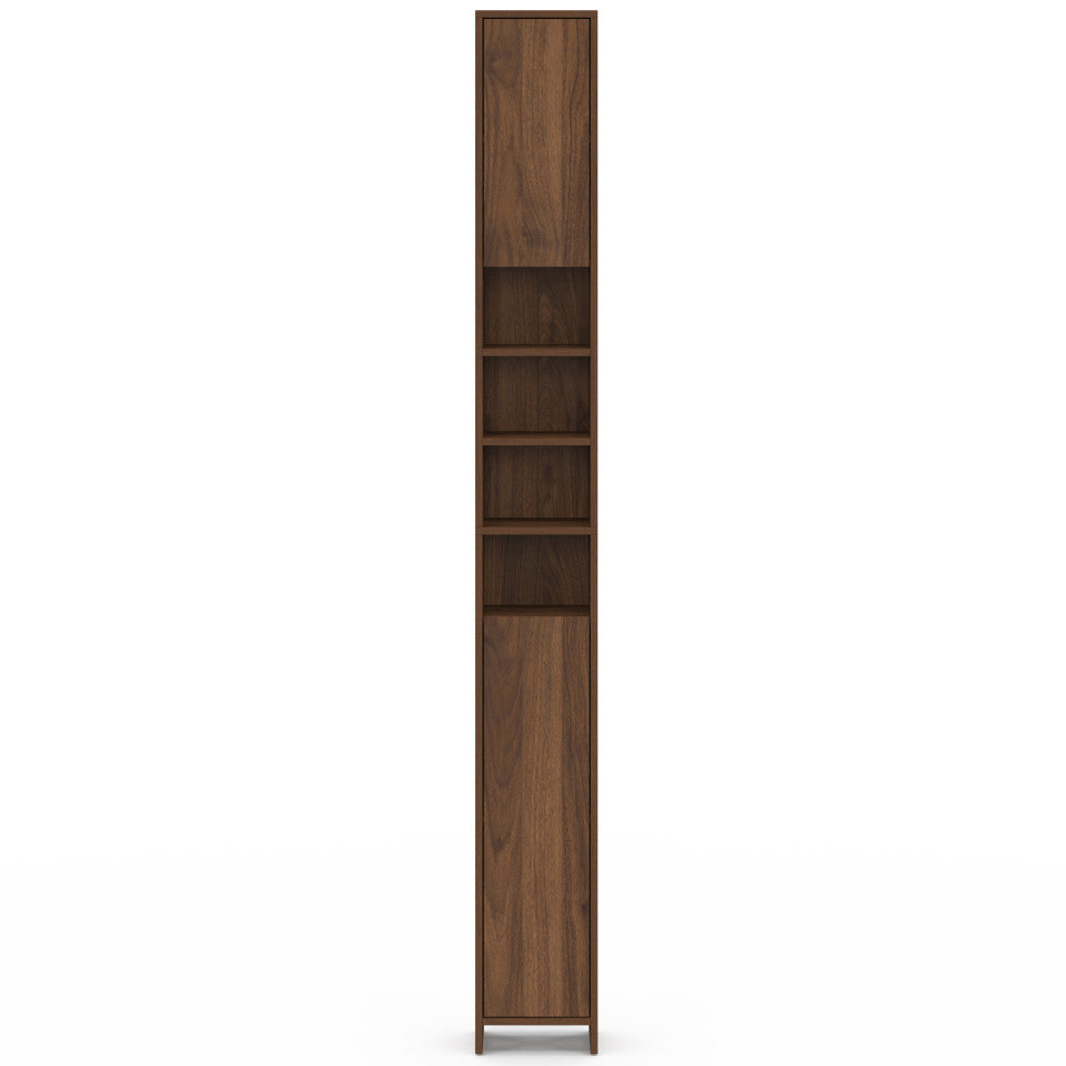 Colonne salle de bain Tom effet noyer 2 portes 4 niches