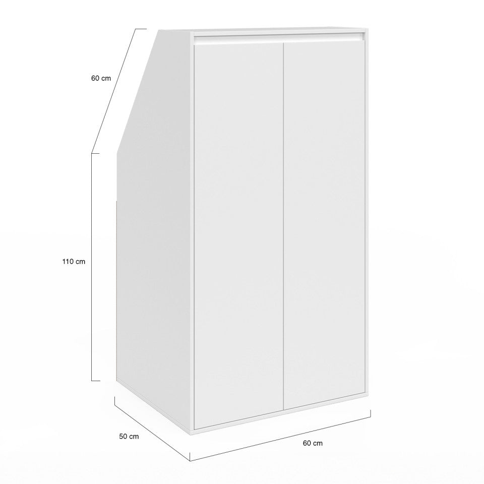 Armoire sous pente Tom 2 portes blanches