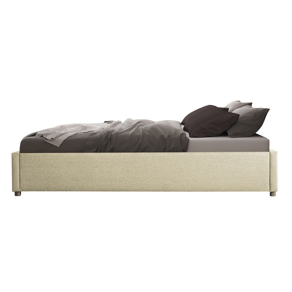 Lit coffre Otto 140x190cm tissu beige