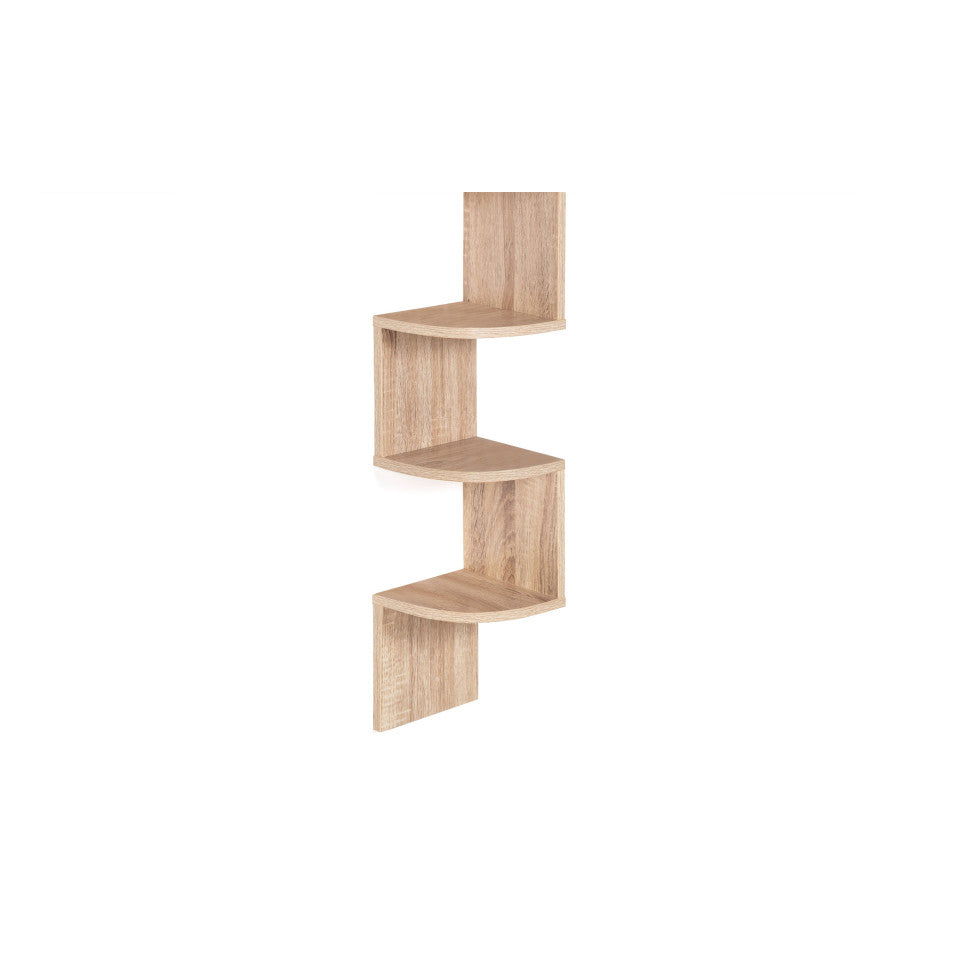 Etagère murale d'angle avec niches Hêtre  120cm