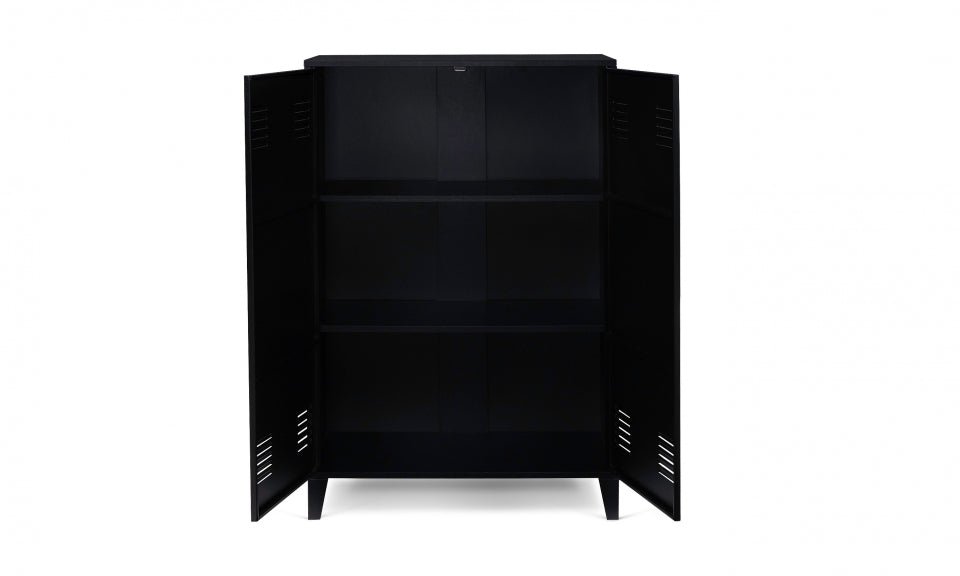 Armoire basse Storen en métal noir