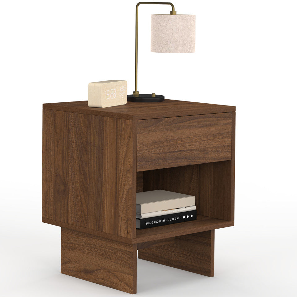 Tables de chevet Yumi effet noyer - lot de 2