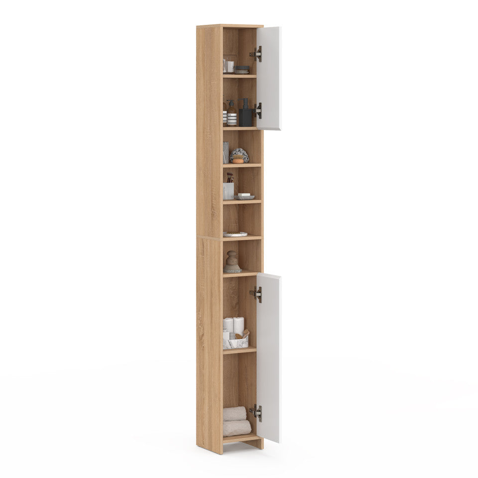 Colonne salle de bain Tom 2 portes 4 niches