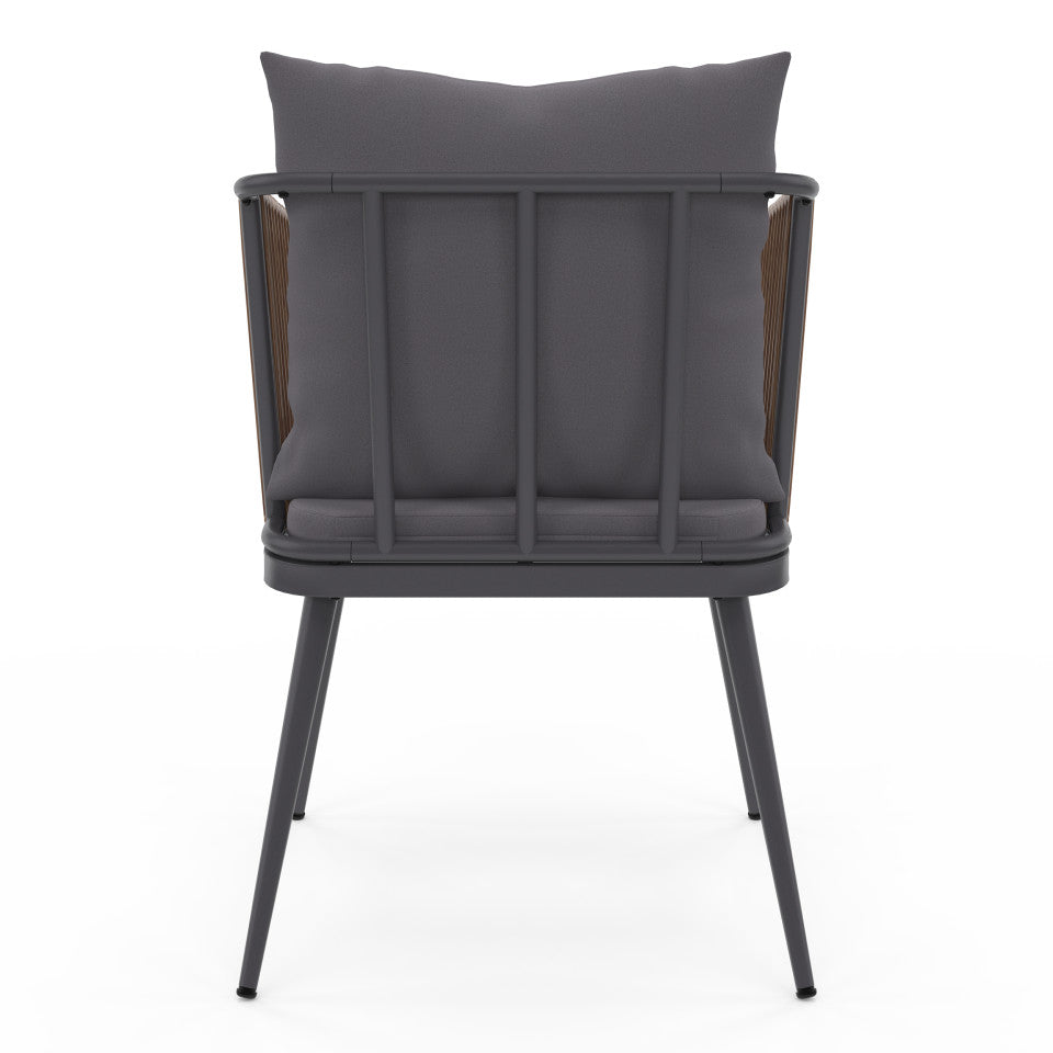 Chaises de jardin Florida en osier avec coussins - lot de 2