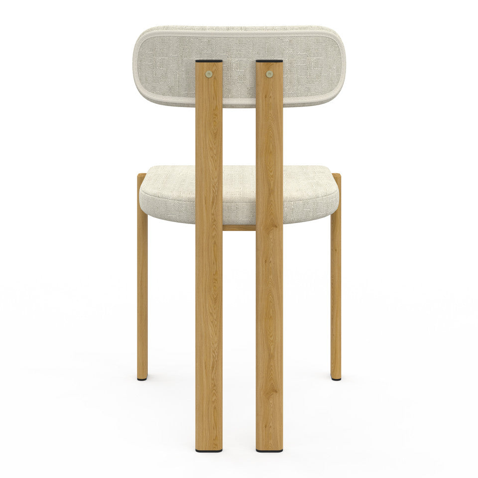 Chaises Elsa en tissu beige et pieds métal - lot de 2