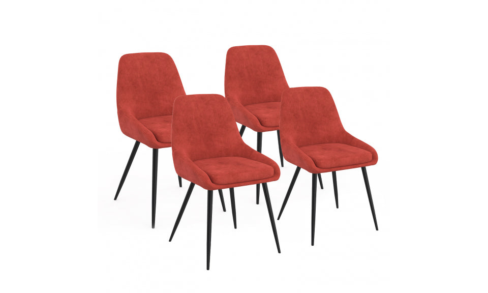 Chaises Olivia assise terracotta pieds métal - lot de 4