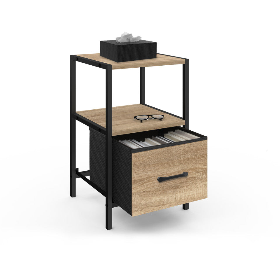 Tables de chevet Iris avec 1 tiroir et 1 niche - lot de 2