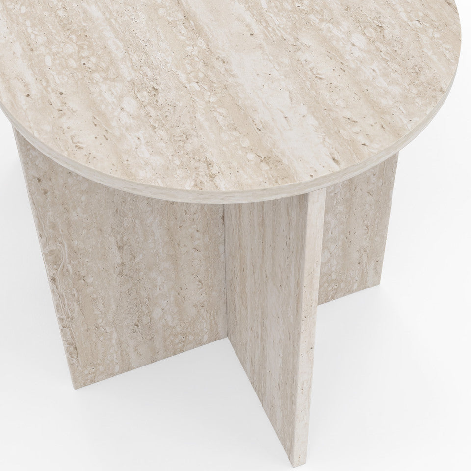 Tables d'appoint Gabin effet travertin - lot de 2