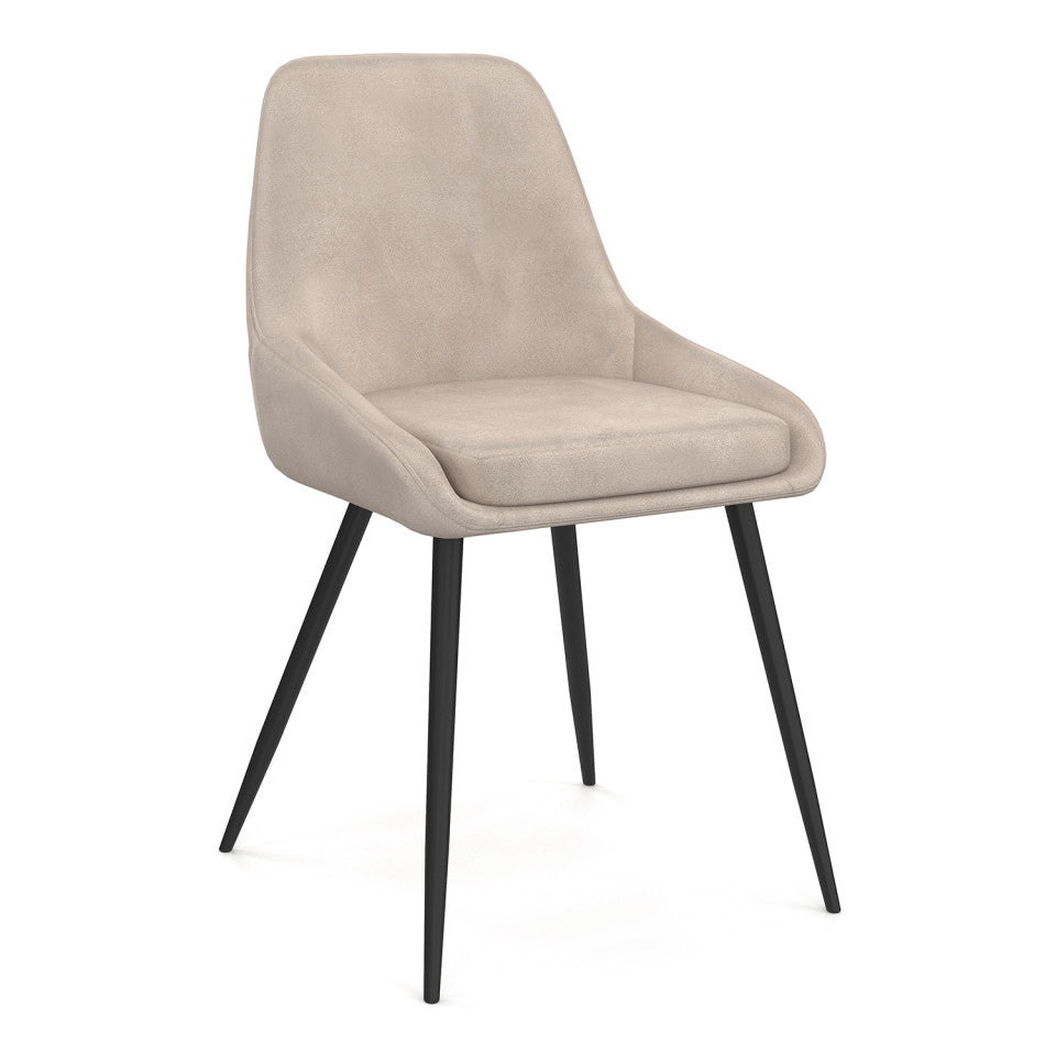 Chaises Olivia assise taupe pieds métal - lot de 6