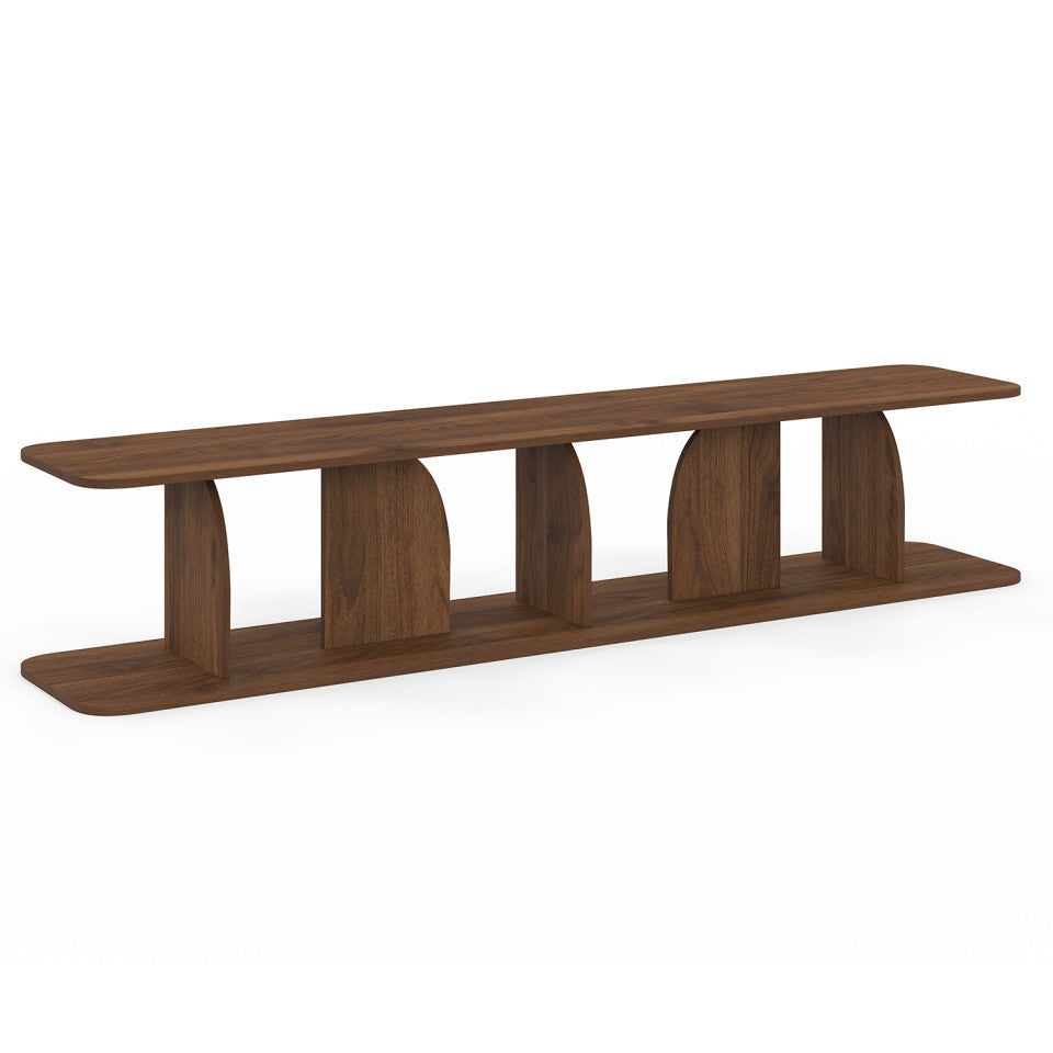 Meuble TV Japandi effet noyer 180cm