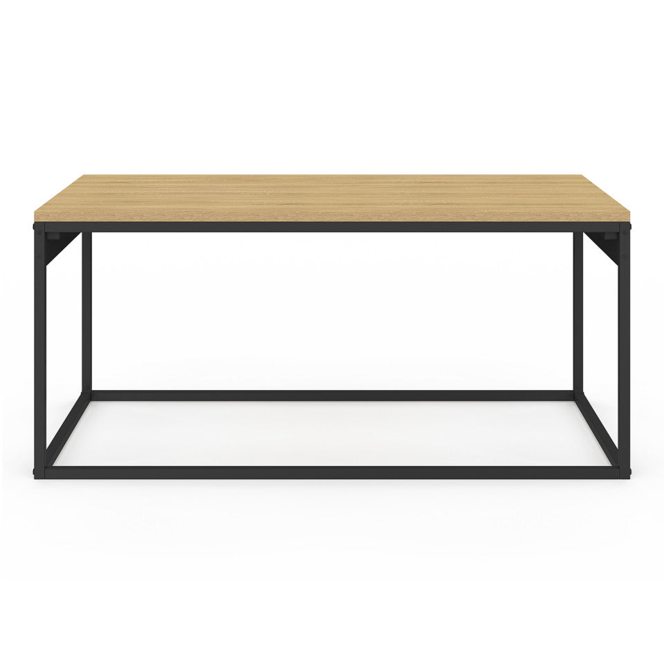 Table basse Memphis avec plateau relevable bois et pieds noirs L90cm