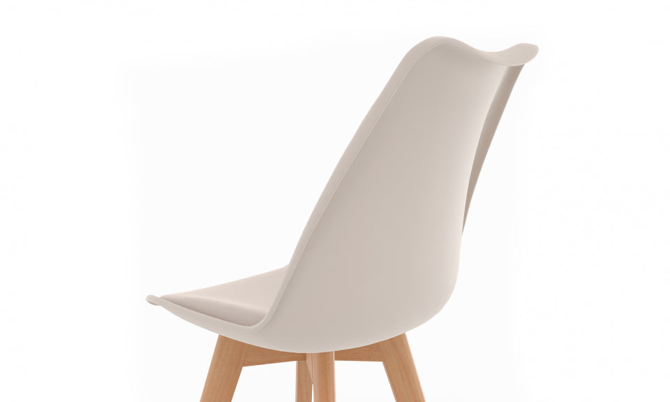 Chaises Nordia assise mix de couleurs : 2x beige, 1x gris foncé et 1x terracotta - lot de 4