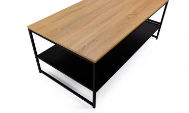 Table basse Manhattan double plateau bois et noir L113cm