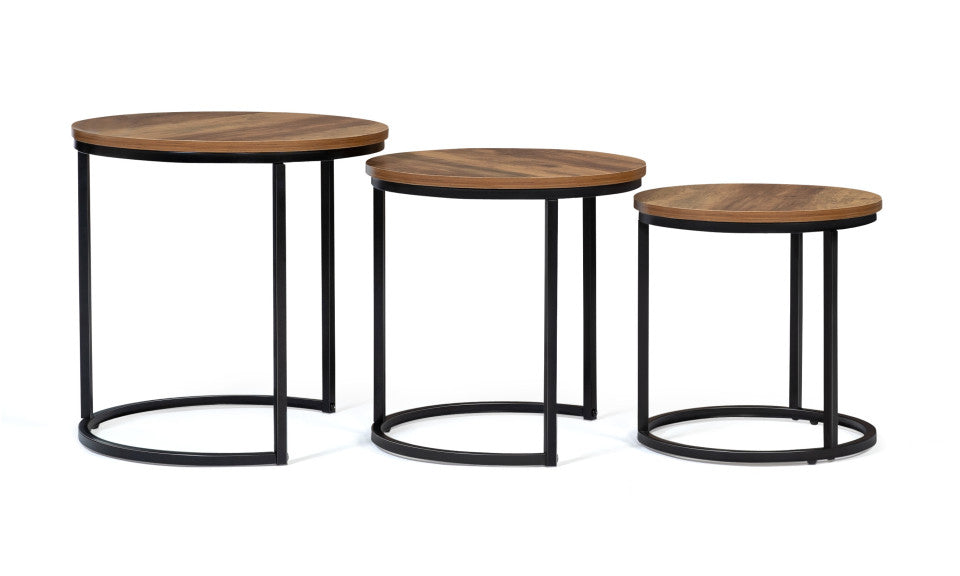 Tables basses rondes gigognes Elize - lot de 3