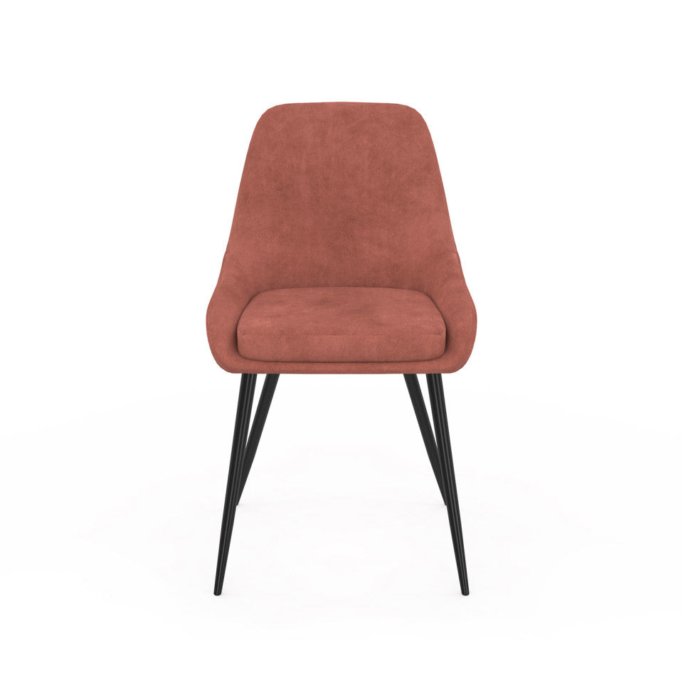 Chaises Olivia assise terracotta pieds métal - lot de 4