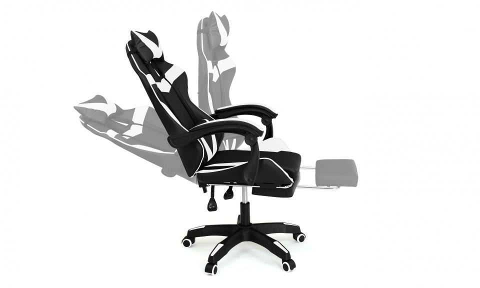 Fauteuil de bureau spécial gaming noir et blanc