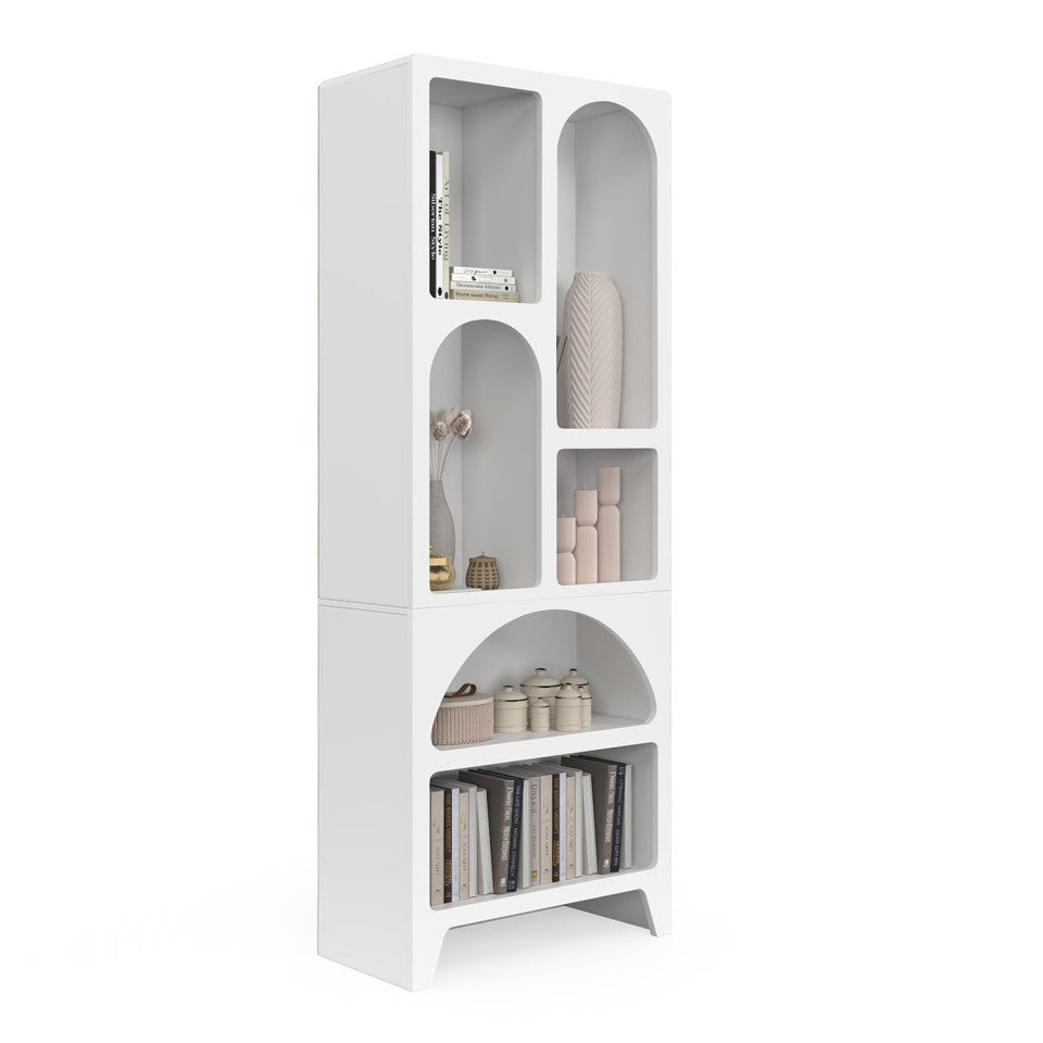 Etagère organique 6 compartiments blanche 160cm