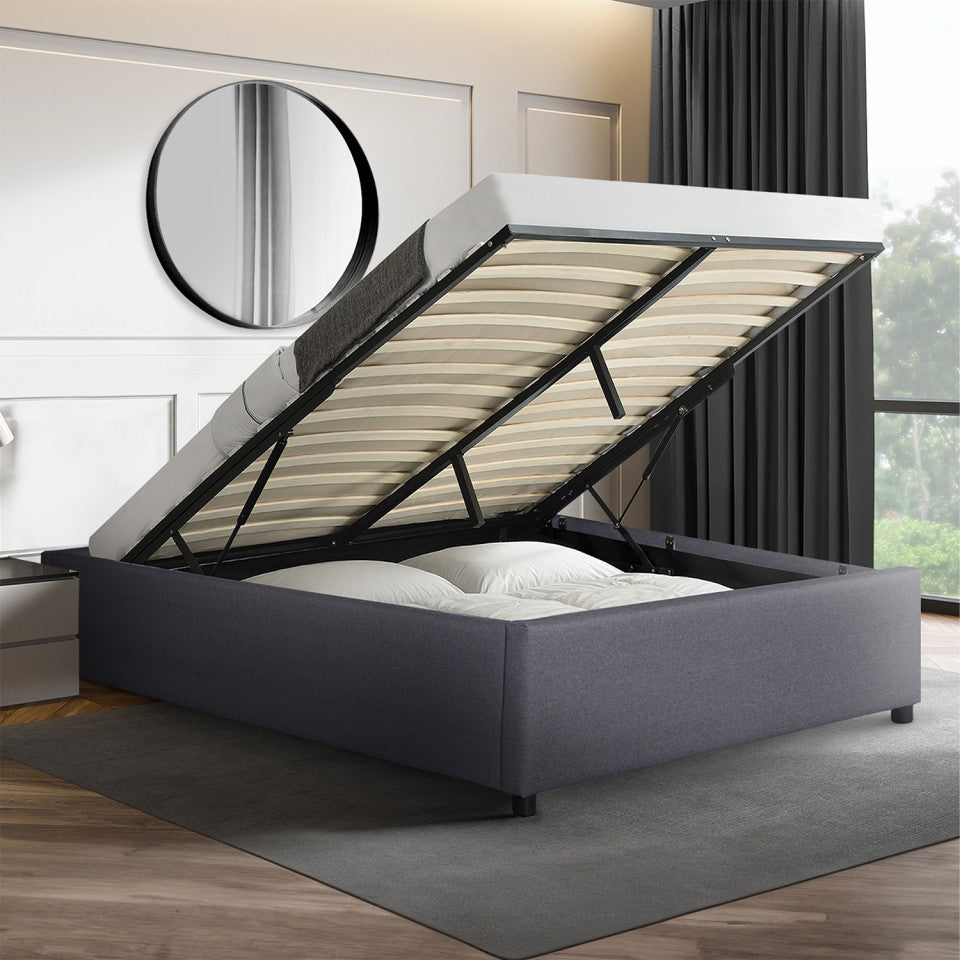 Lit coffre Otto 160x200cm tissu gris