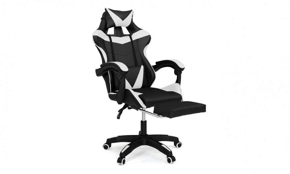 Fauteuil de bureau spécial gaming noir et blanc