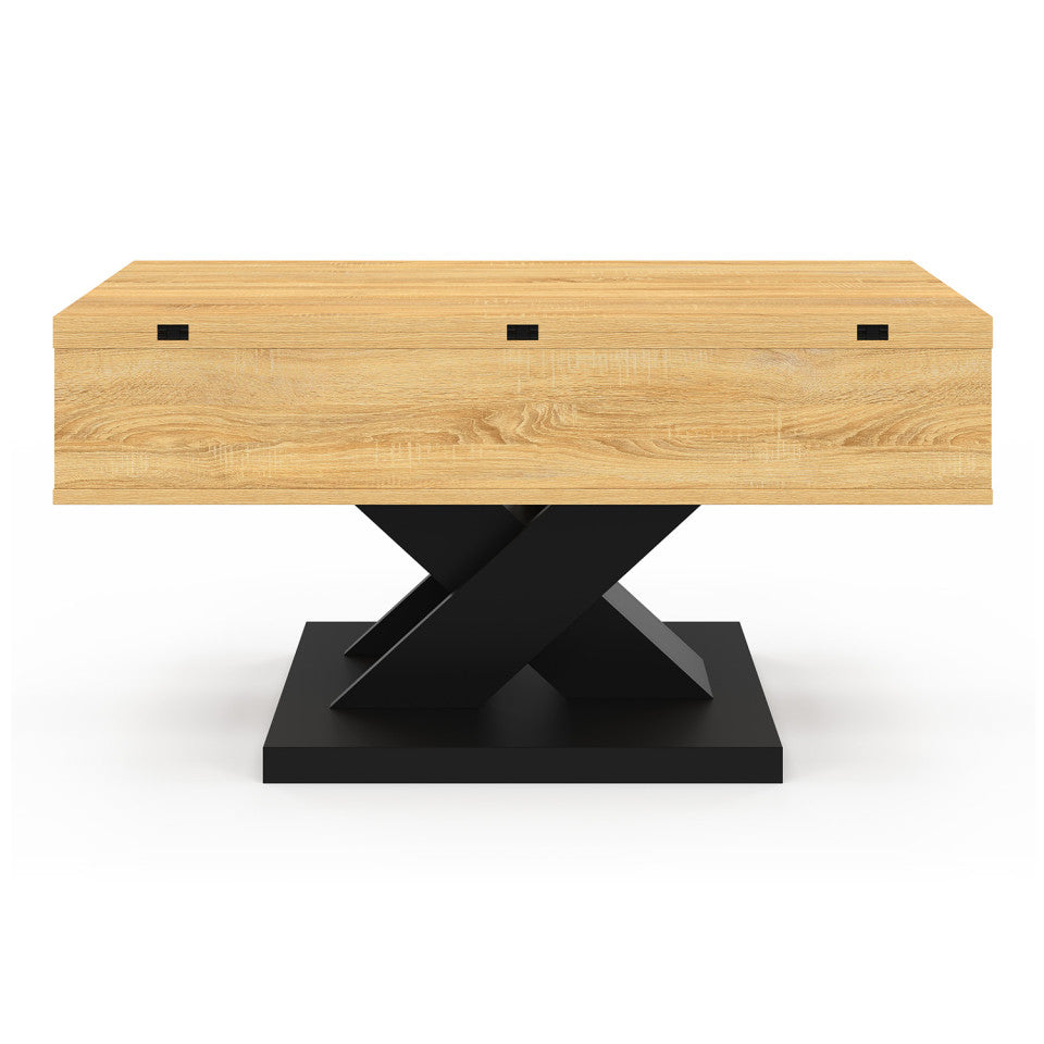 Table basse Alexia avec plateau relevable et dépliant