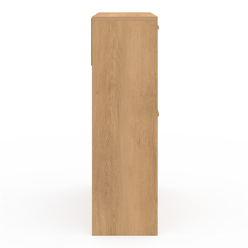 Meuble à chaussures Faustine 2 portes effet lattes - 12 paires